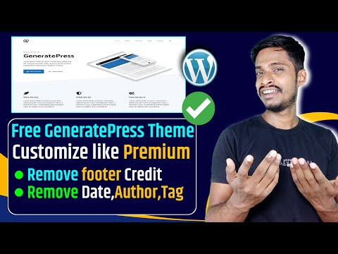 GeneratePress footer Copyright Remove | GeneratePress free theme customization | Date,Author,Tag