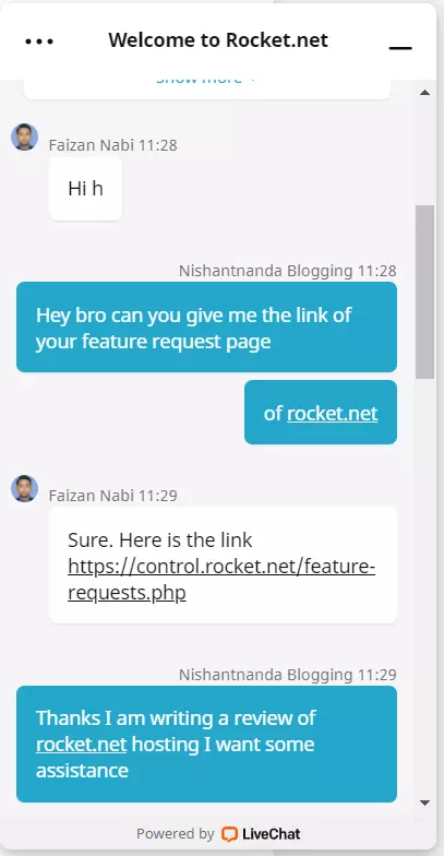 Rocket.net customer support