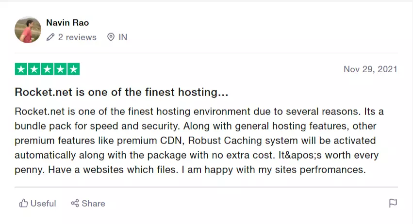 Rocket.net hosting reviews