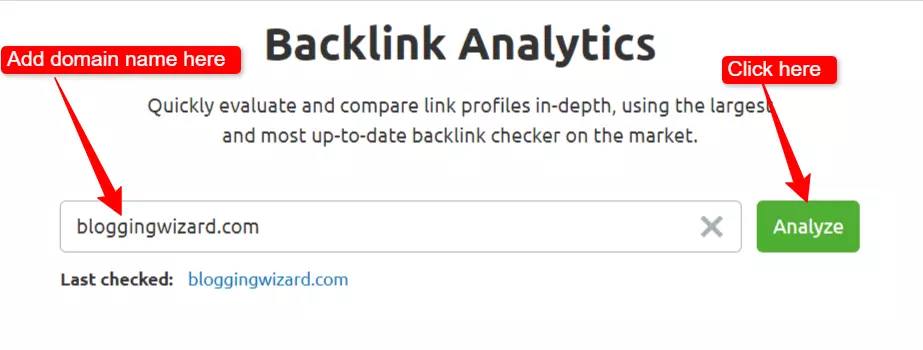 Backlink analytics tool Semrush